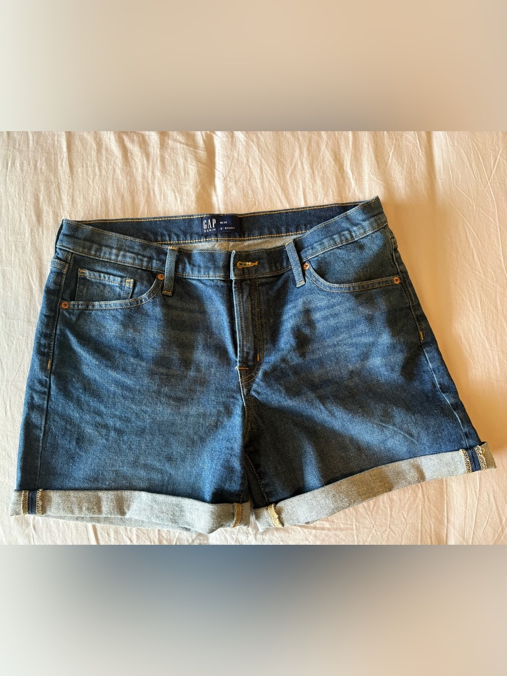 GAP Blue Denim Short with Cuffed Hem